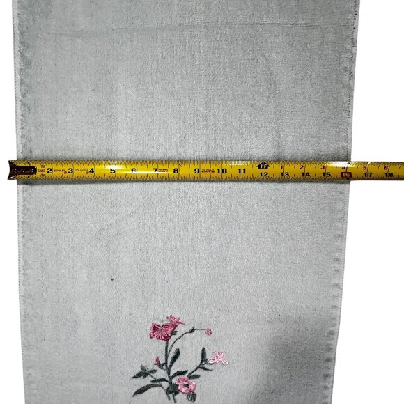 Vtg Embroidered Floral Bath Hand Towel Set of 4 The Royal Collection Green Pink - Picture 16 of 16